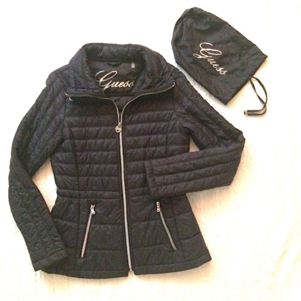 LIKE NEW!! GUESS Lightweight Puffer Navy (XS/TP) - Picture 1 of 8